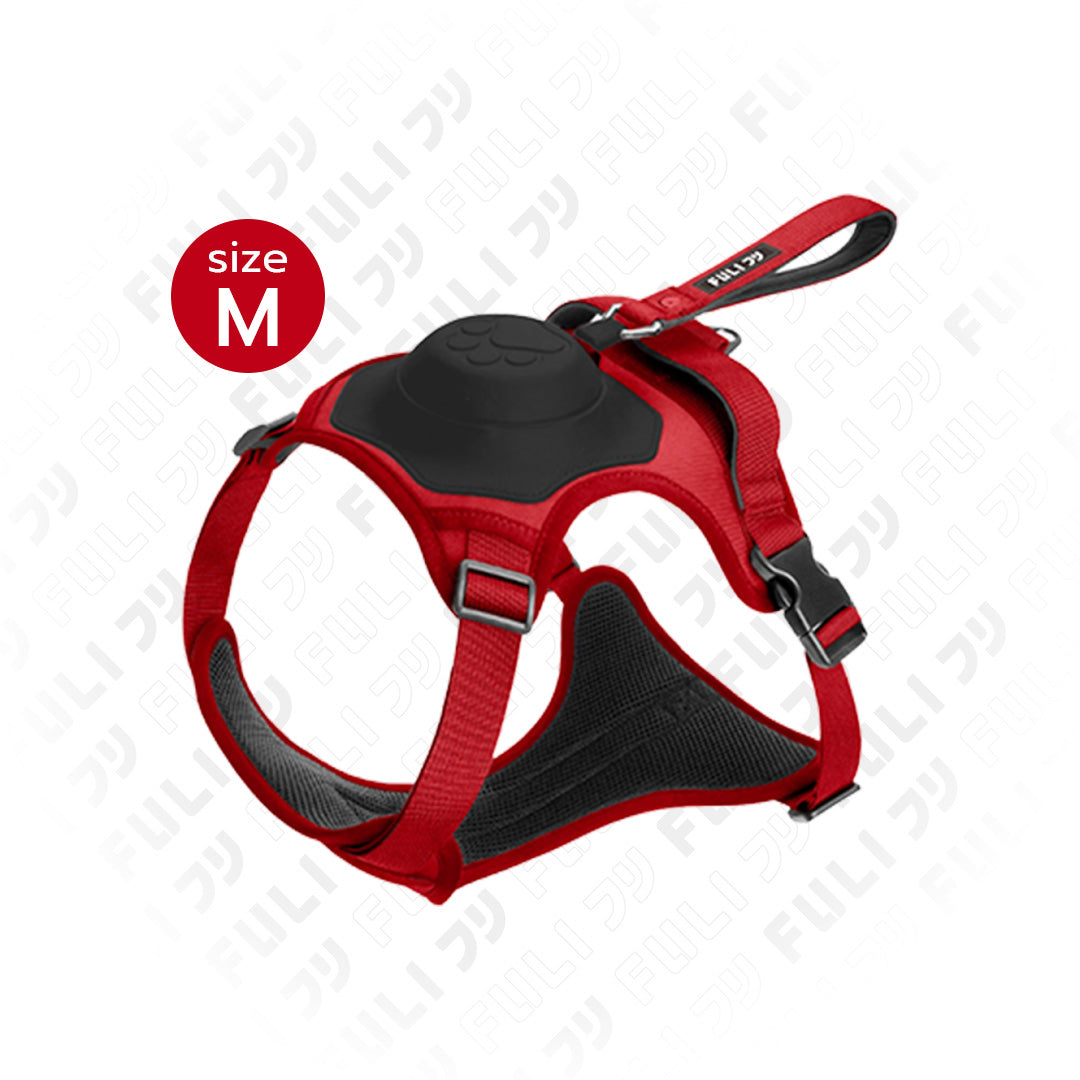 สายจูงรัดอก ยืดหดได้อัตโนมัติ - M | 2in1 Pet Harness with Built-In Leash - M
