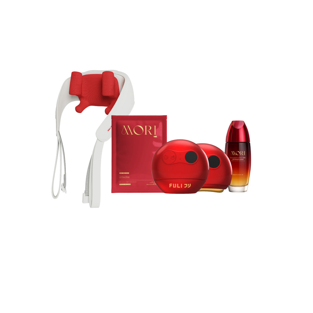 Special Premium Set | Ruby Red Perfect Skin Set *ไม่มีกระจก* + Neck and Shoulder Massager (สีแดง)