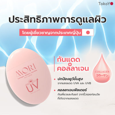 [เซตสวยสตรองแบบตัวแม่] วิตามินซี 1000 มก. 20 เม็ด+โมริ คอลลาเจน วอเตอร์รี่ ซัน มิลค์ SPF 50+ PA++++ - 1 ชิ้น +  โมริ ดีพ เบรธ คลีนซิ่งเจล - 1 ชิ้น +โมริ แอสตาแซนธิน ลิฟท์ มอยส์ โลชั่น 120 ml. - 1 ชิ้น