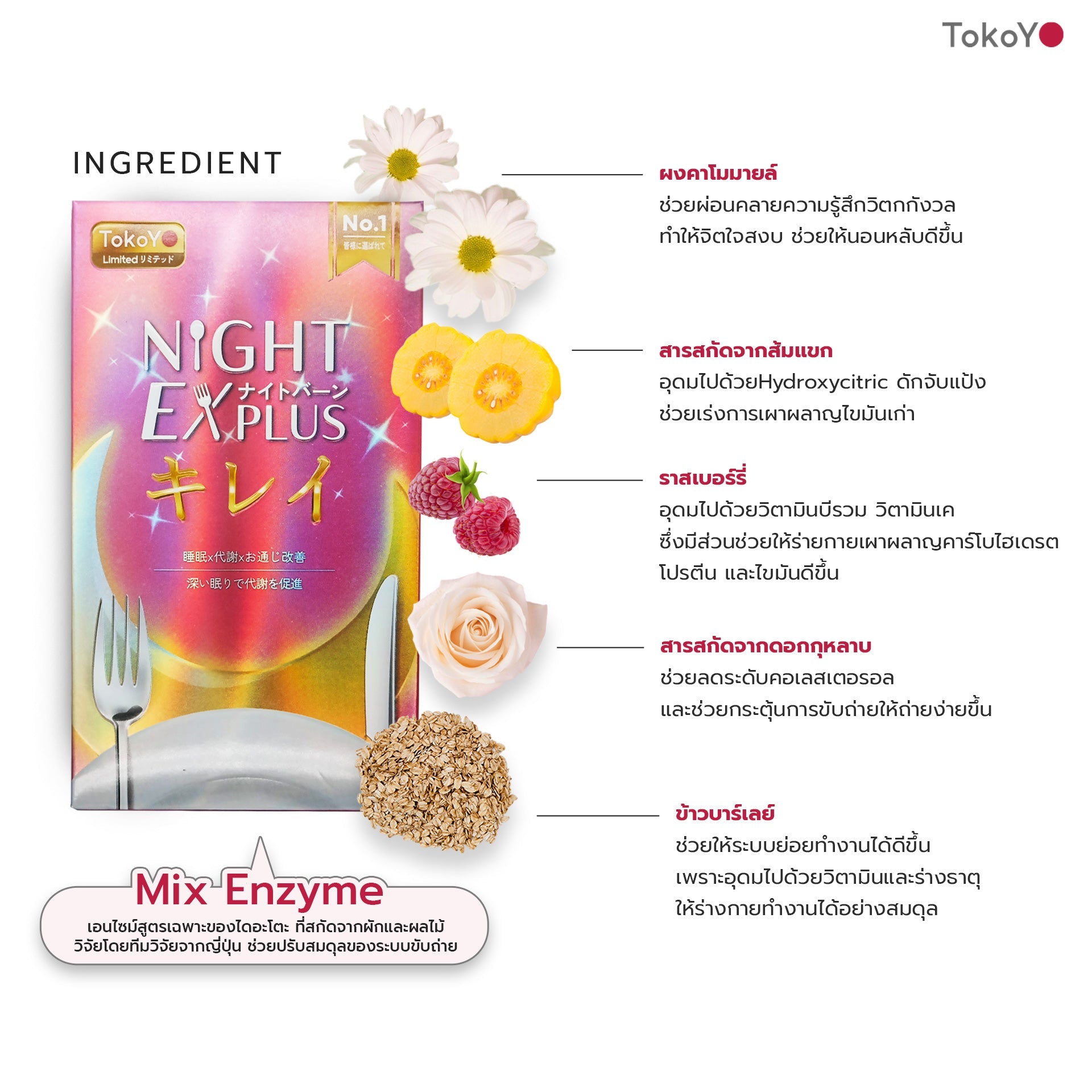 [ซื้อ 1 แถม 2] Tokoyo Night Ex Plus [Burner] & [Beauty] | รวม 50 แคปซูล