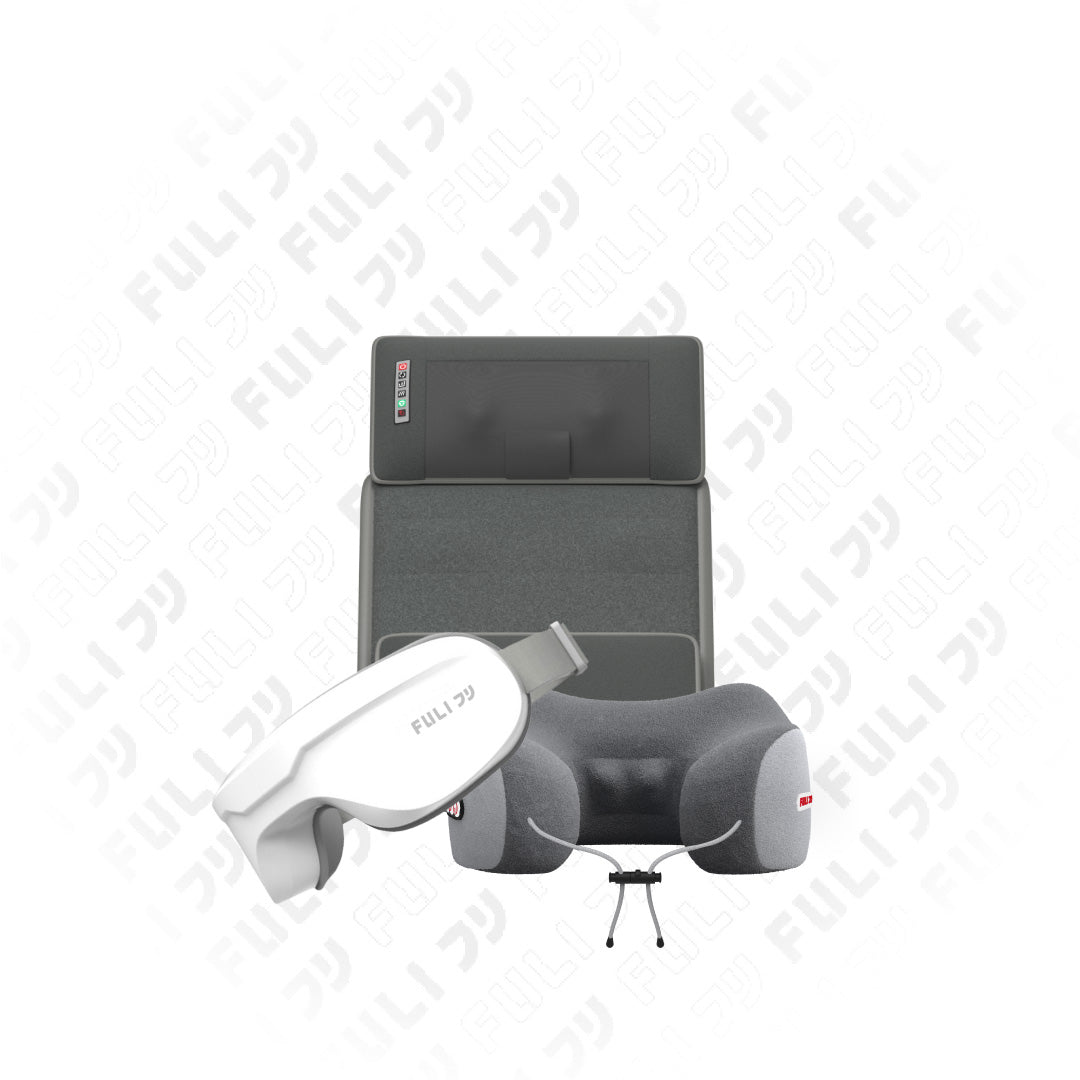 เซตนวดผ่อนคลายครบจุด  FULI Ergonomic Smart Massager Mattress + Ergo Massage Neck Pillow + Smart Eye Massager