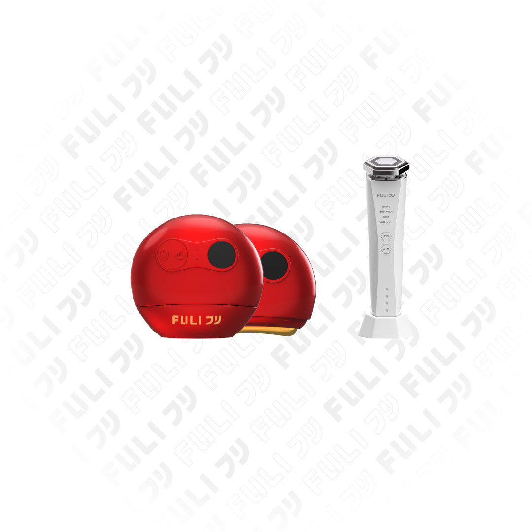 เซตหน้าเด็กเหนียงหาย | FULI RubyWave Beauty Gua Sha + Re-Aging Intelligent Ultra RF/EMS Skin Tightening Device